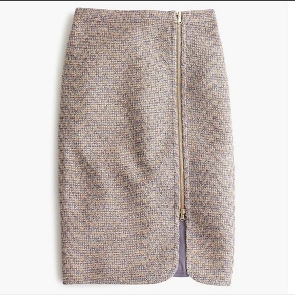 J. Crew tweed pencil skirt with zipper accent - Picture 1 of 16